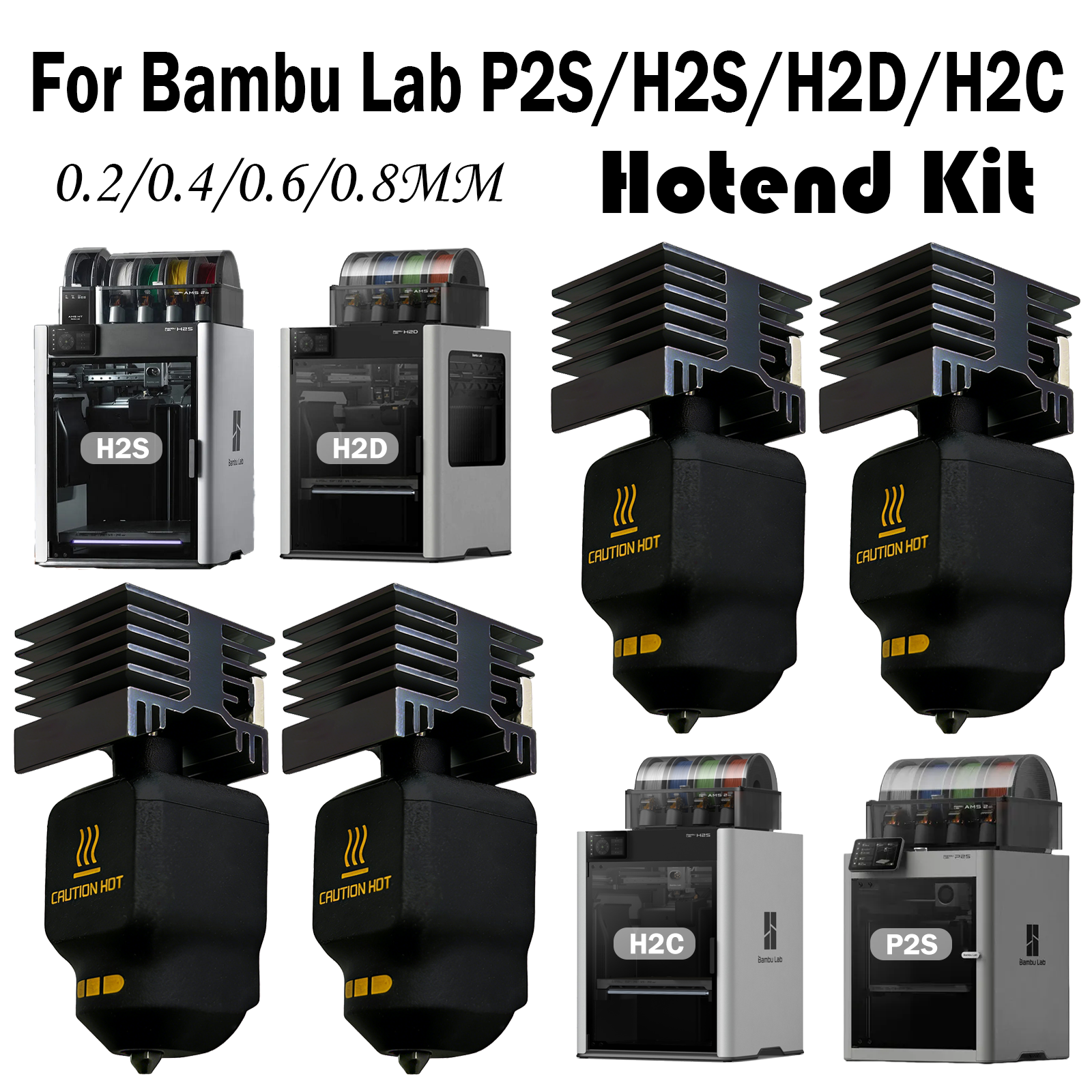 Nozzle 0.4Mm Hardened - Bambu Lab P2S H2C için Geliştirilmiş