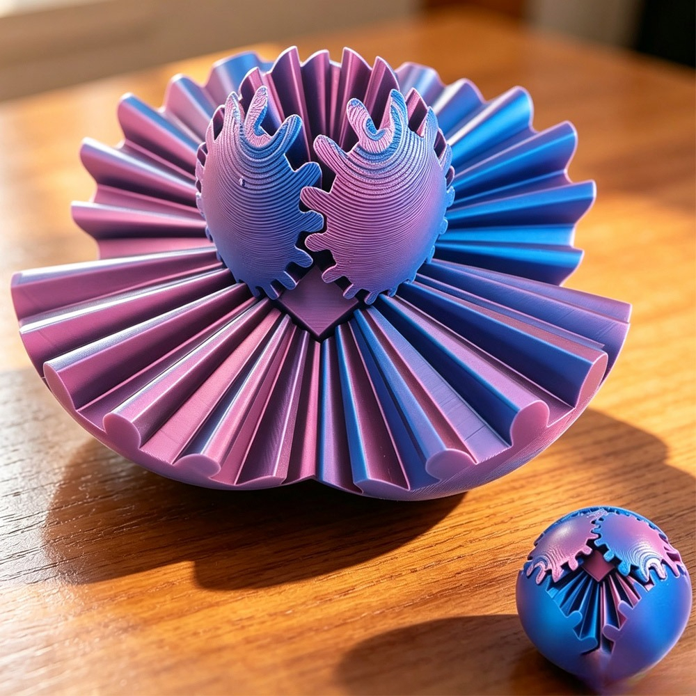 3D Printing Gears - 3D Baskılı Dişli Topu Döndürme Dekompresyon