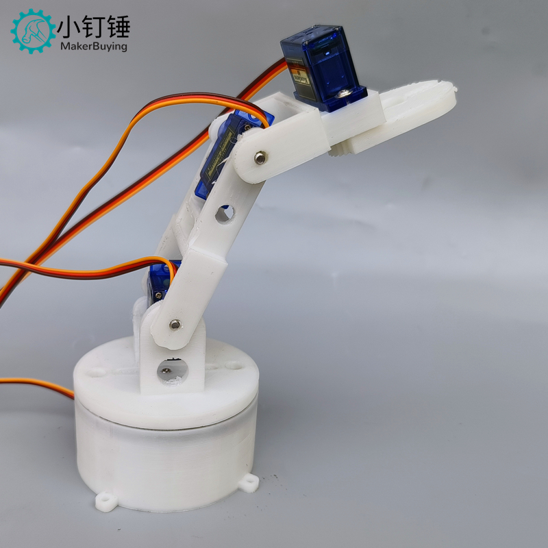 3D Printing Robot Arm - Dört derece özgürlük 3D baskı beyaz