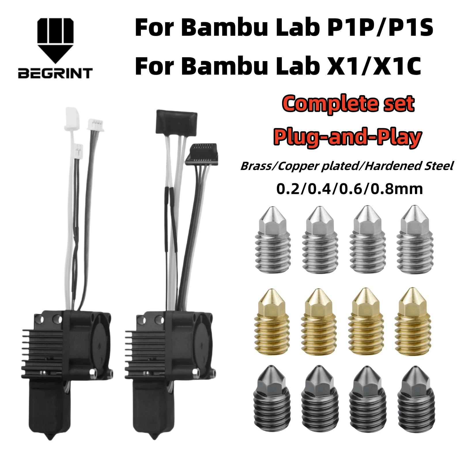 Nozzle 0.4Mm Hardened - Bambu Lab için X1C P1P P1S