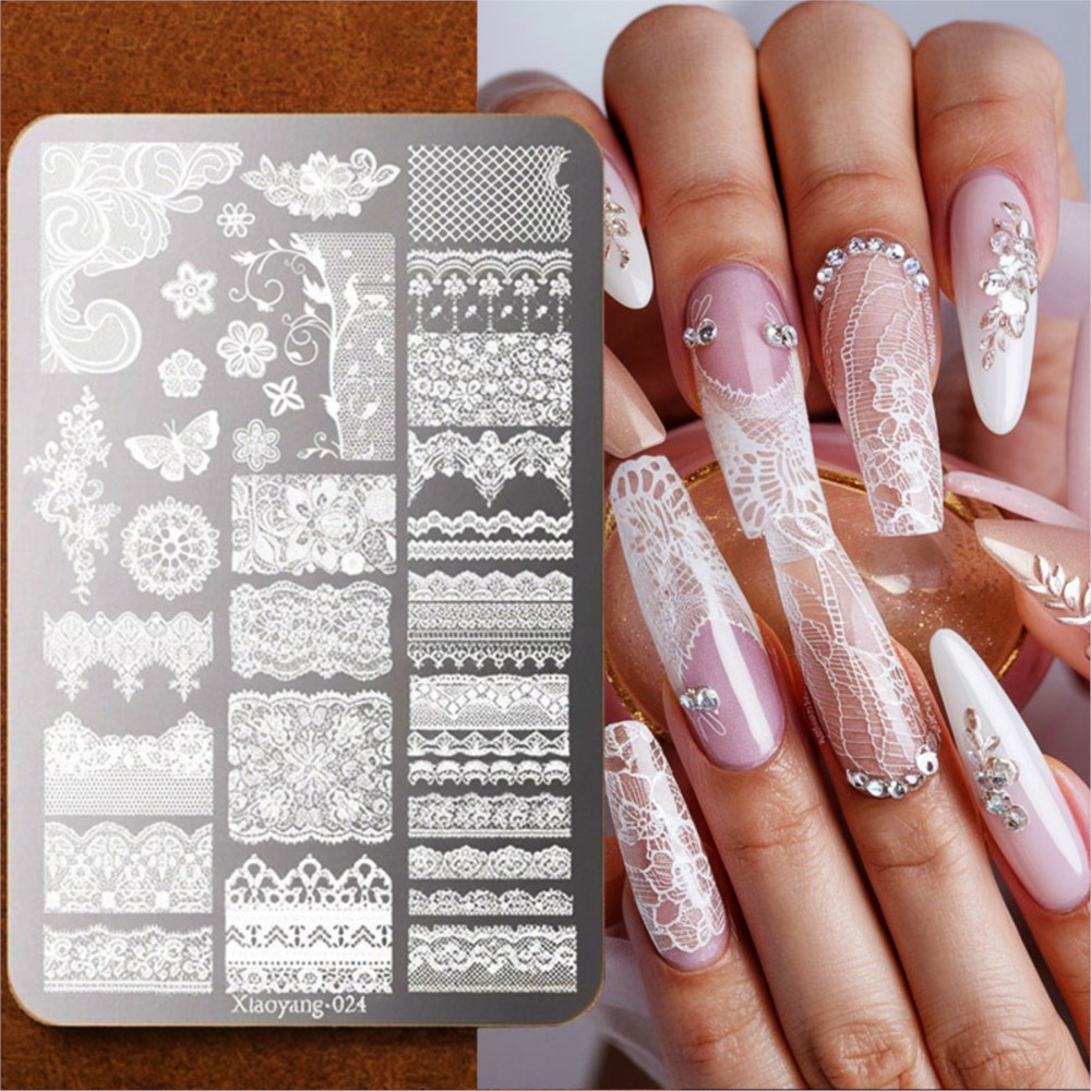 3D Printing Templates Free - 9*15 cm 3D Dantel Kelebek Nail