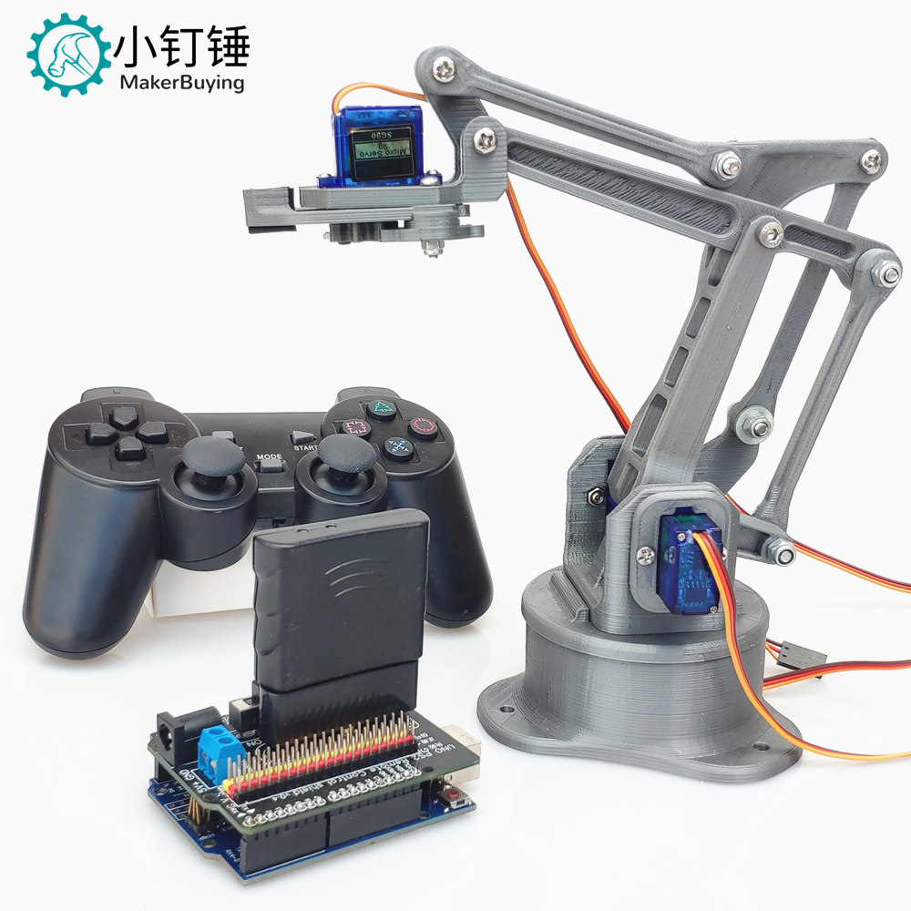 3D Printing Robot Arm - PS2 uzaktan kumanda dört serbestlik 3D