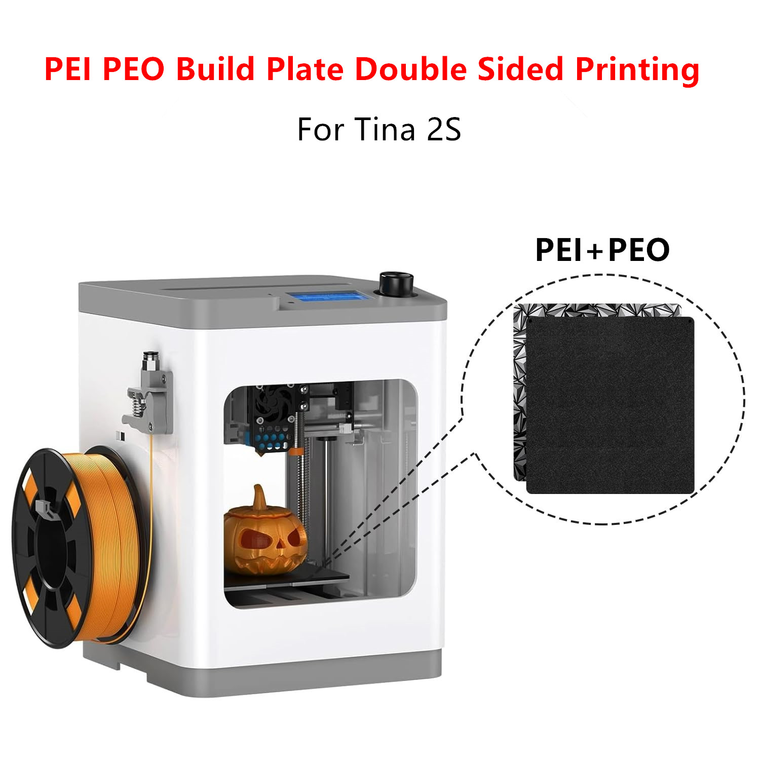Pei Sheet - Siyah Dokulu PEI+Pürüzsüz PEO 120x110mm Tina