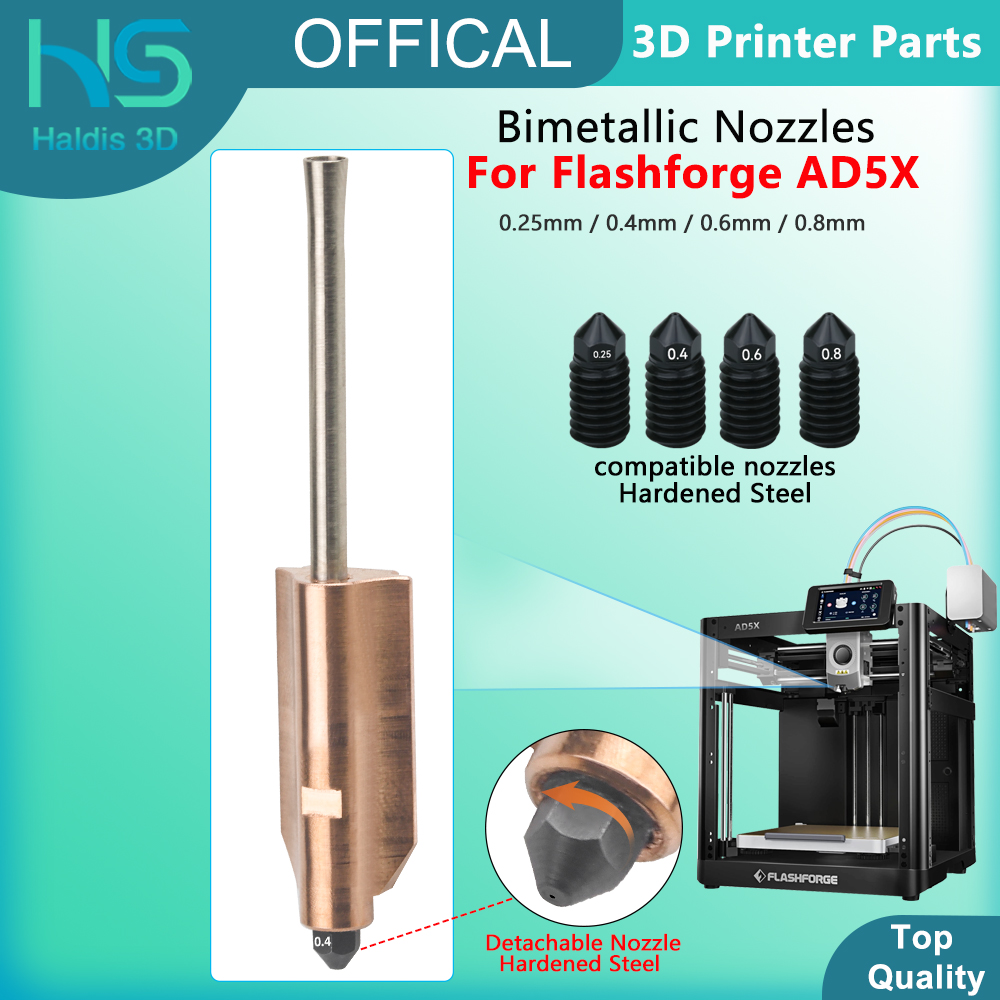 Flashforge AD5X Bimetalik Sert - Nozzle 0.4Mm Hardened incelemesi ve fiyatı
