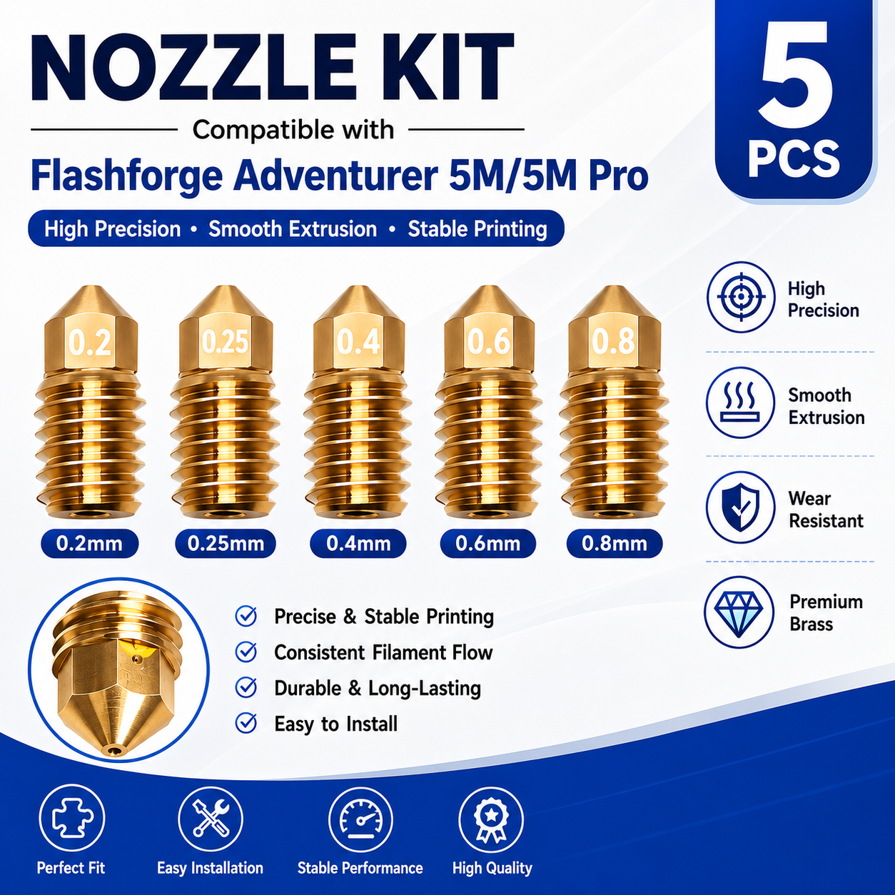 Flashforge Adventurer 5M (AD5M - Nozzle 0.4Mm Hardened incelemesi ve fiyatı
