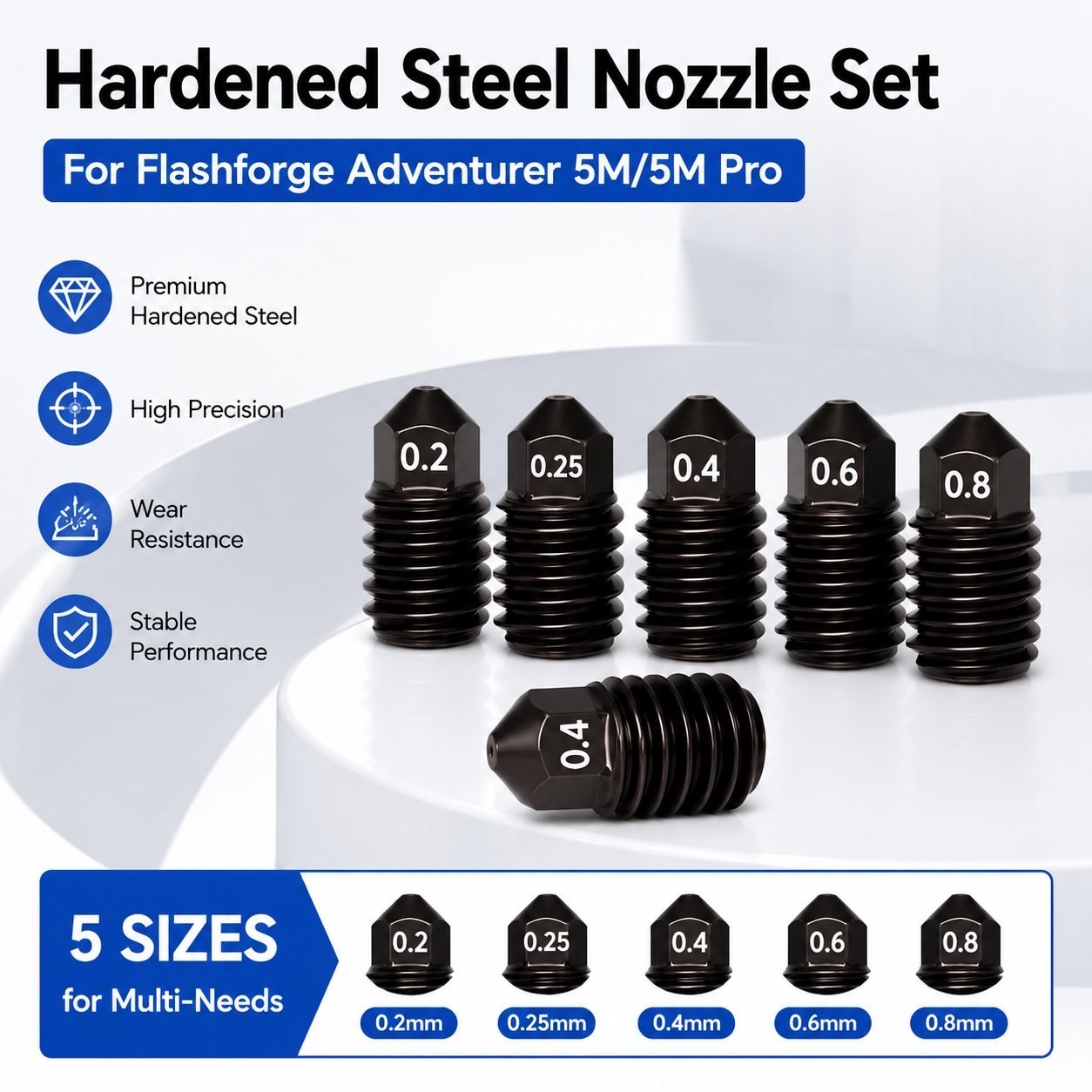 Flashforge Adventurer 5M (AD5M - Nozzle 0.4Mm Hardened incelemesi ve fiyatı